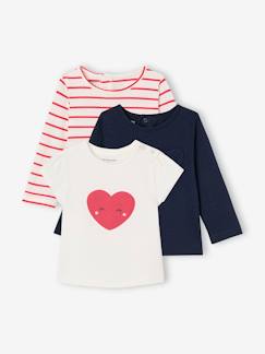 Babymode-Shirts & Rollkragenpullover-Bio-Kollektion: 3er-Pack Mädchen Shirts BASIC, Langarm & Kurzarm