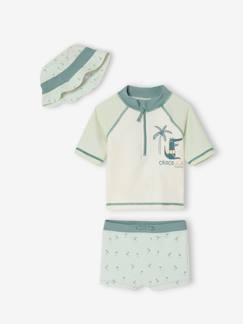 Baby Bade-Set: UV-Badeshirt, Badeshorts & Sonnenhut  [numero-image]