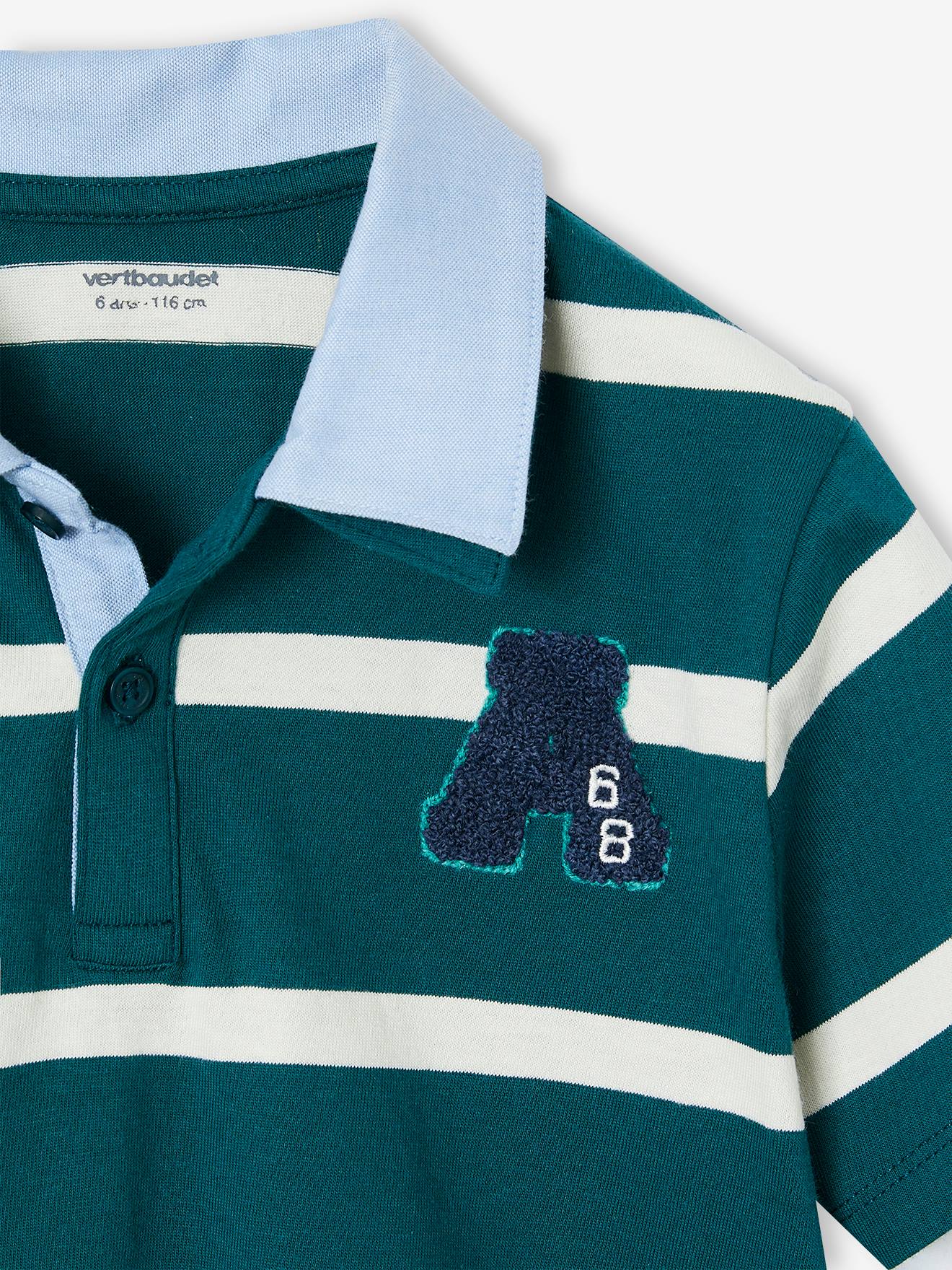 Thumbnail - Jungen Poloshirt mit doppeltem Kragen und Recycling-Baumwolle n