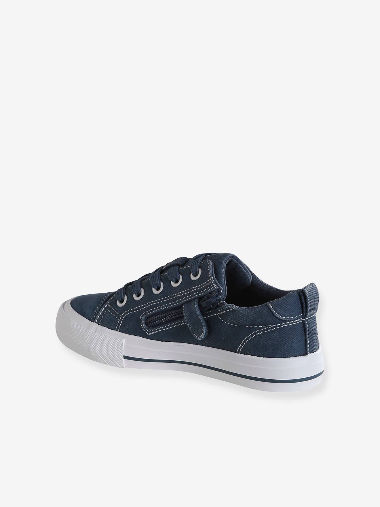 Thumbnail - Kinder Stoff-Sneakers im Vintage-Look mit Reißverschluss