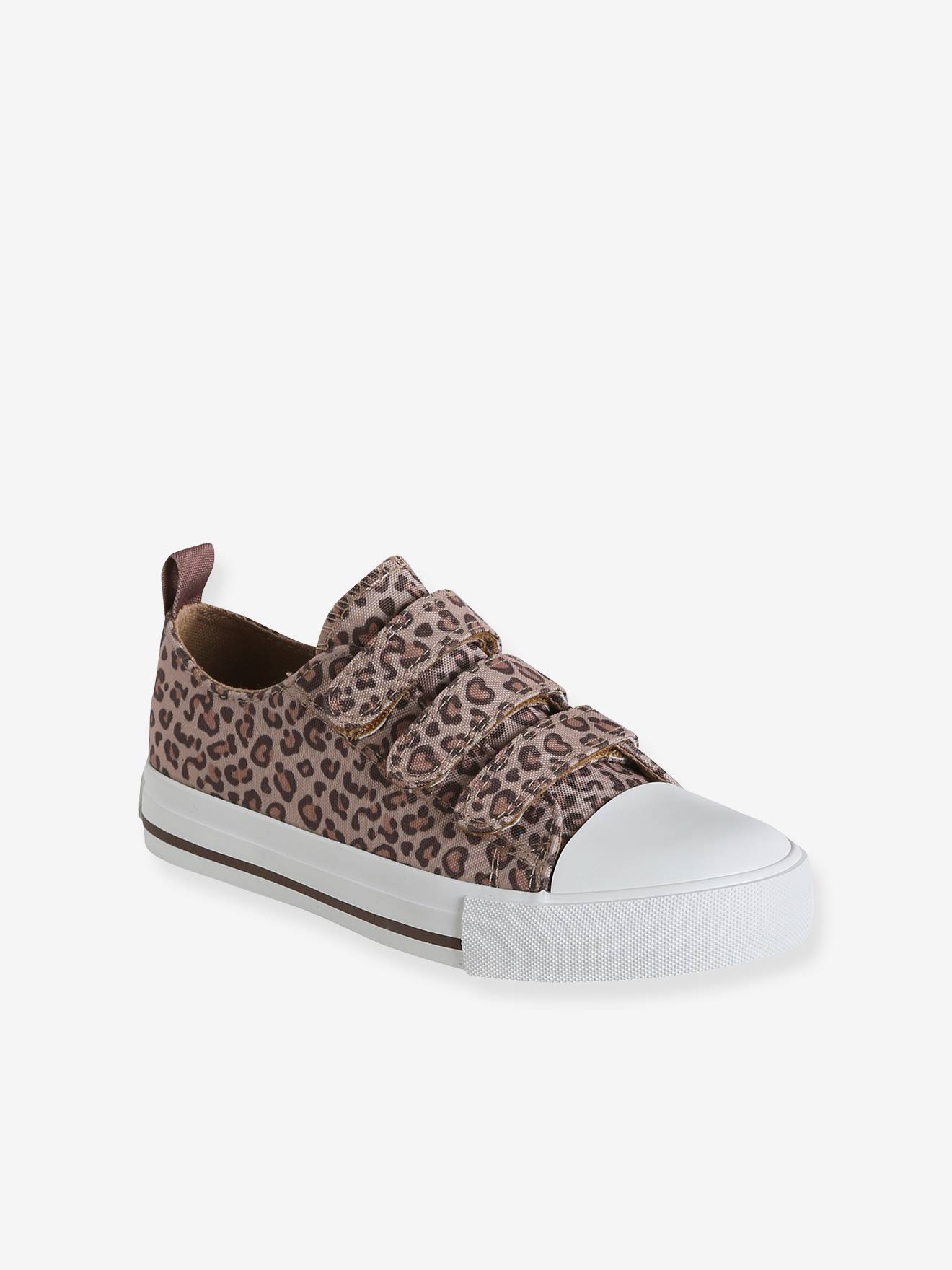 Kinder Stoff-Sneakers mit Leoprint und Klett