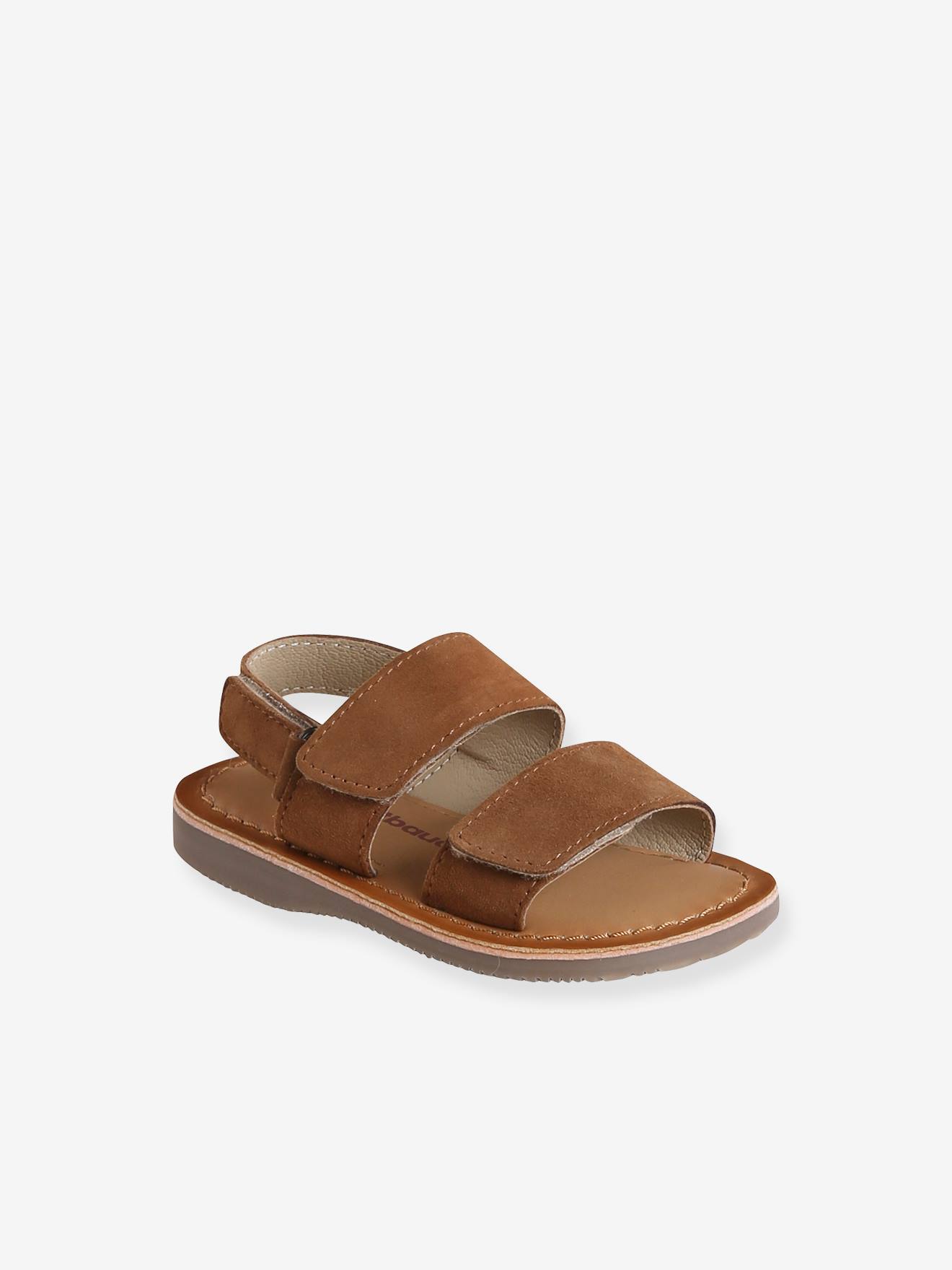 Baby Klett-Sandalen aus Leder camel