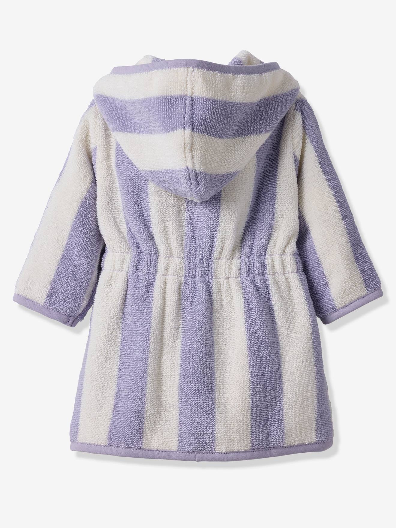Baby Bademantel Capsule STRANDKORB, personalisierbar, mit Recycling-Baumwolle violett Gr. 80 von vertbaudet