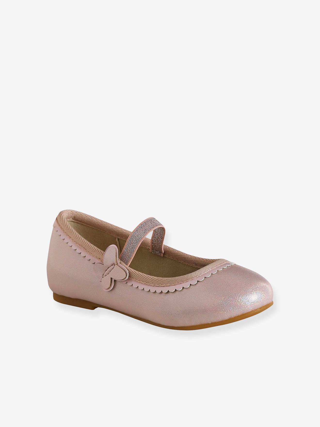 Mädchen Glitzer-Ballerinas mit Anziehtrick hell