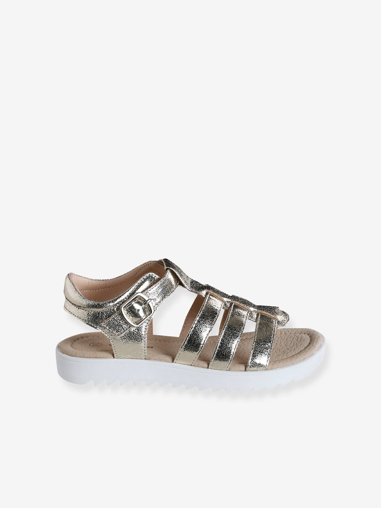 Thumbnail - Glänzende Kinder Riemchen-Sandalen mit dicker Sohle