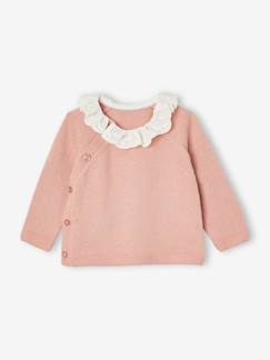 Babymode-Pullover, Strickjacken & Sweatshirts-Pullover-Baby Wickelpullover, Kragen mit Lochstickerei