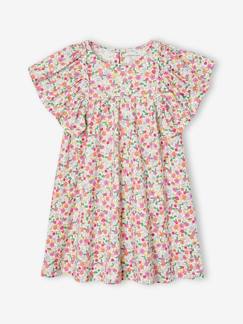 Maedchenkleidung-Kleider-Weites Mädchen Kleid mit Blumenmuster