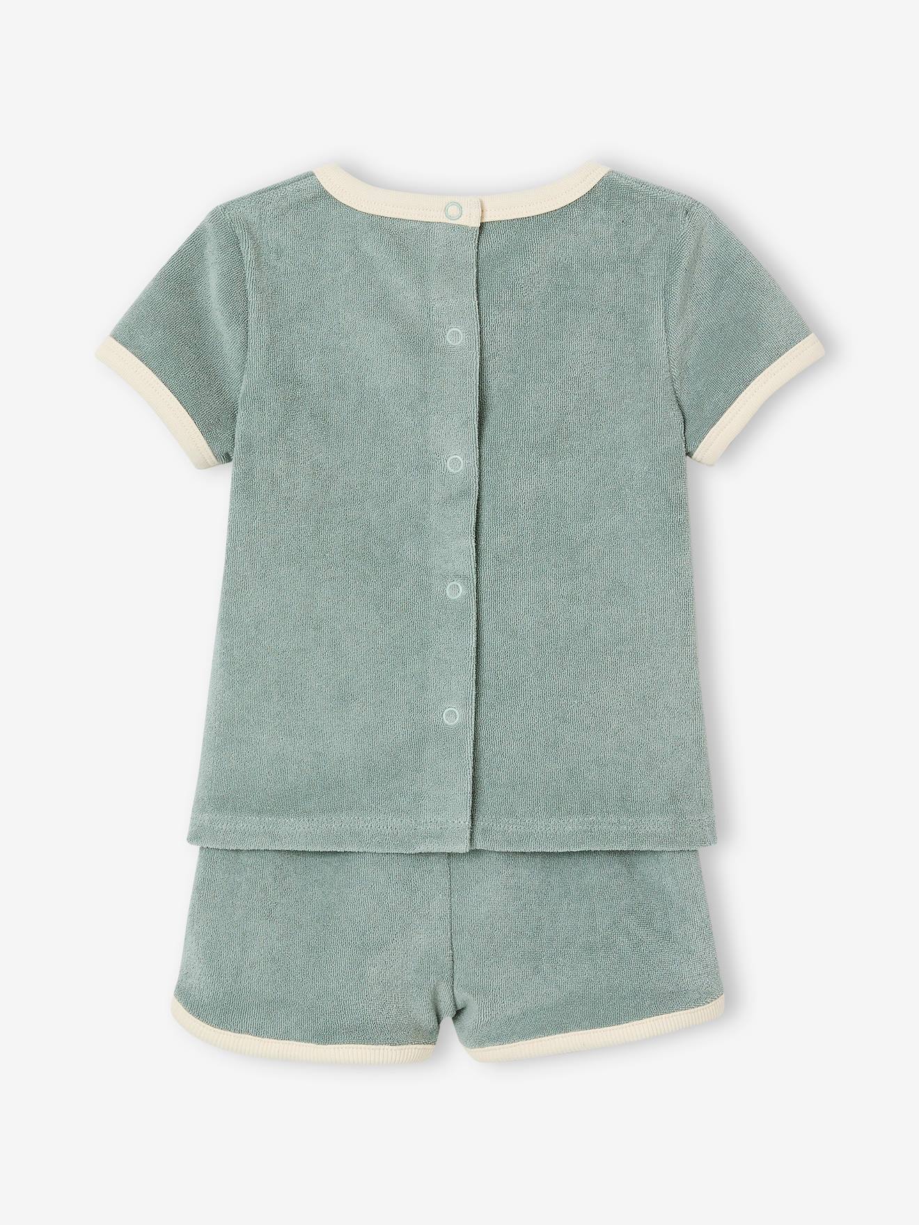 Thumbnail - Baby-Set aus Frottee: T-Shirt & Shorts