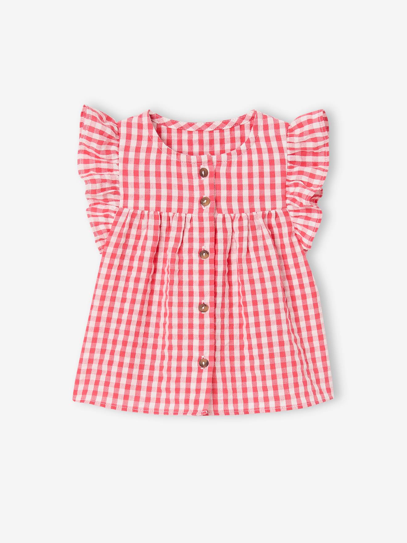 Thumbnail - Baby Bluse aus em Seersucker mit Volantärmeln