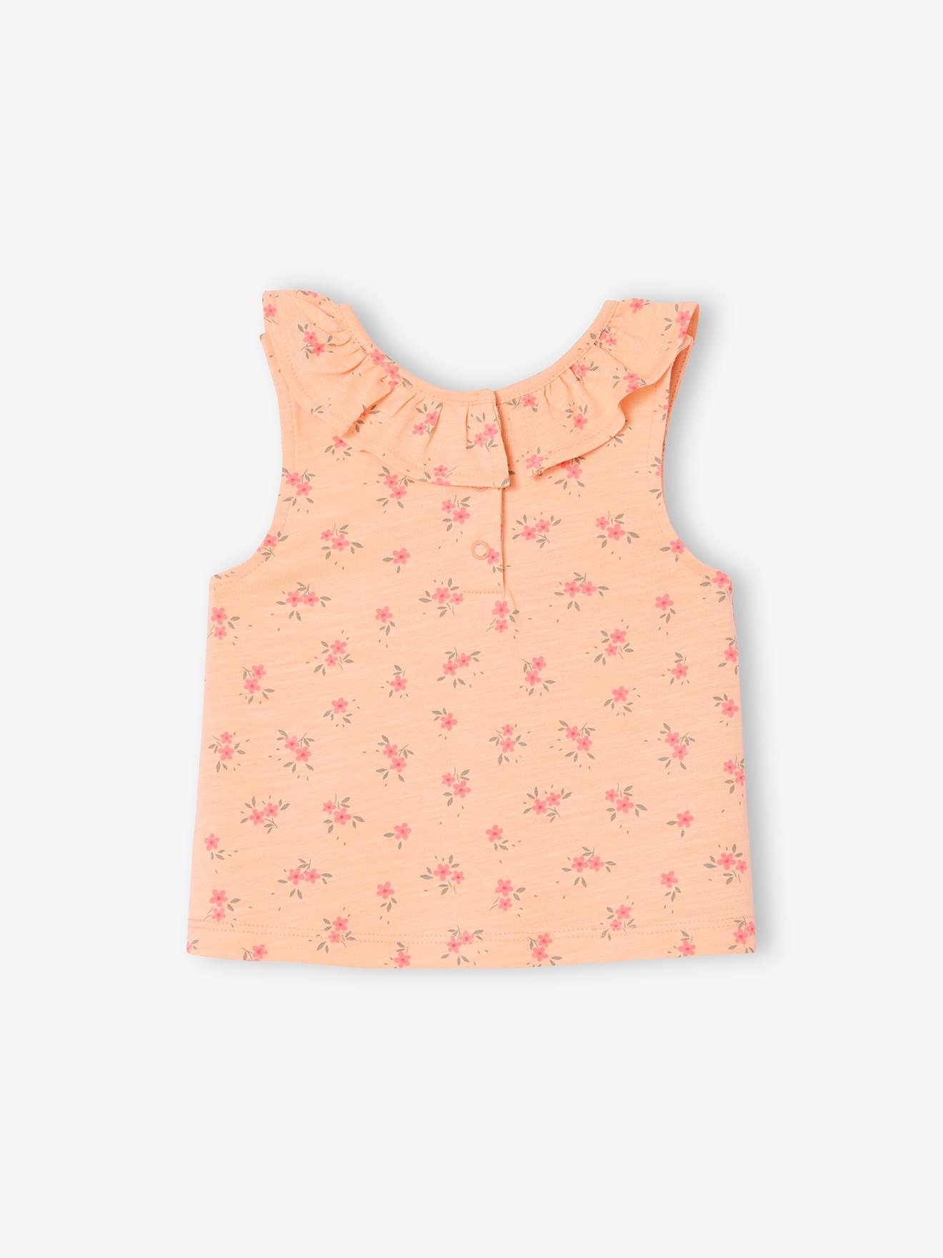 Thumbnail - Bio-Kollektion: Bedrucktes Baby Top mit Volantkragen