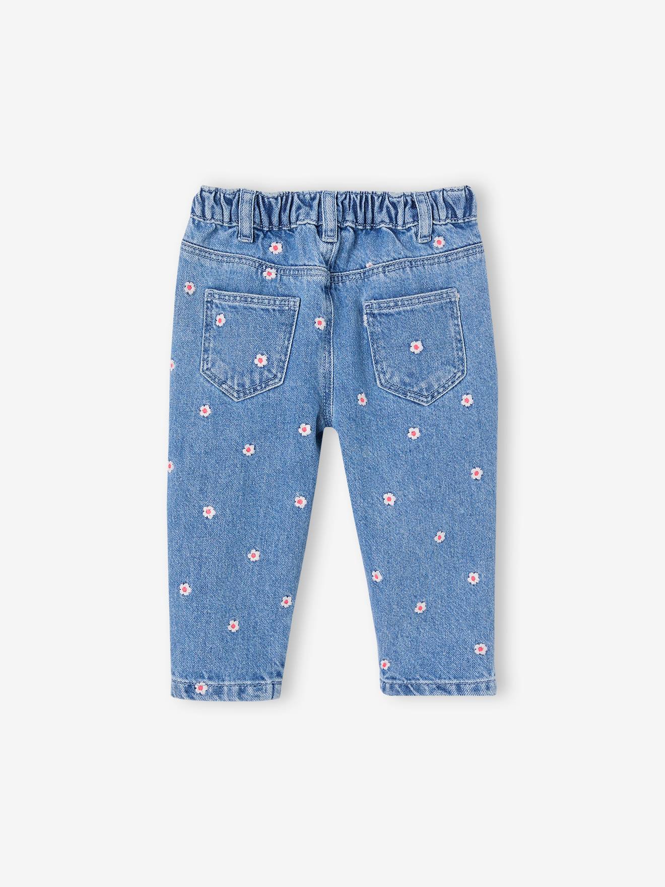 Thumbnail - Baby Mom-Jeans mit Stickerei