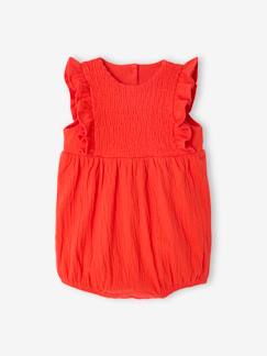 Babymode-Mädchen Baby Kurzoverall, Smokdetails und Volants