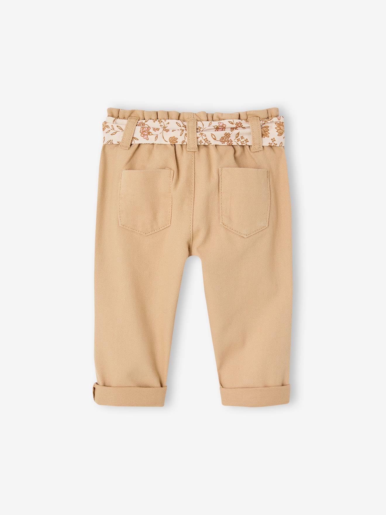 Thumbnail - Baby Paperbag-Hose mit Gürtel cappuccino