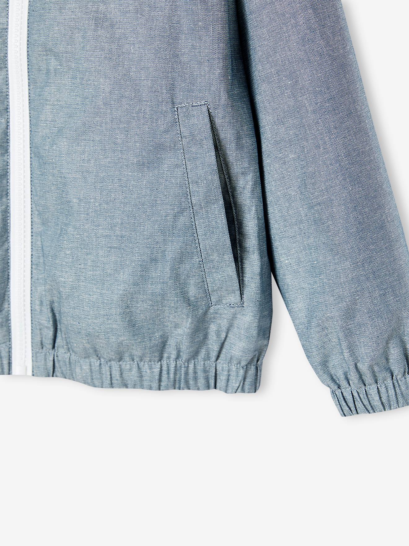 Thumbnail - Jungen Windjacke aus Chambray mit Kapuze