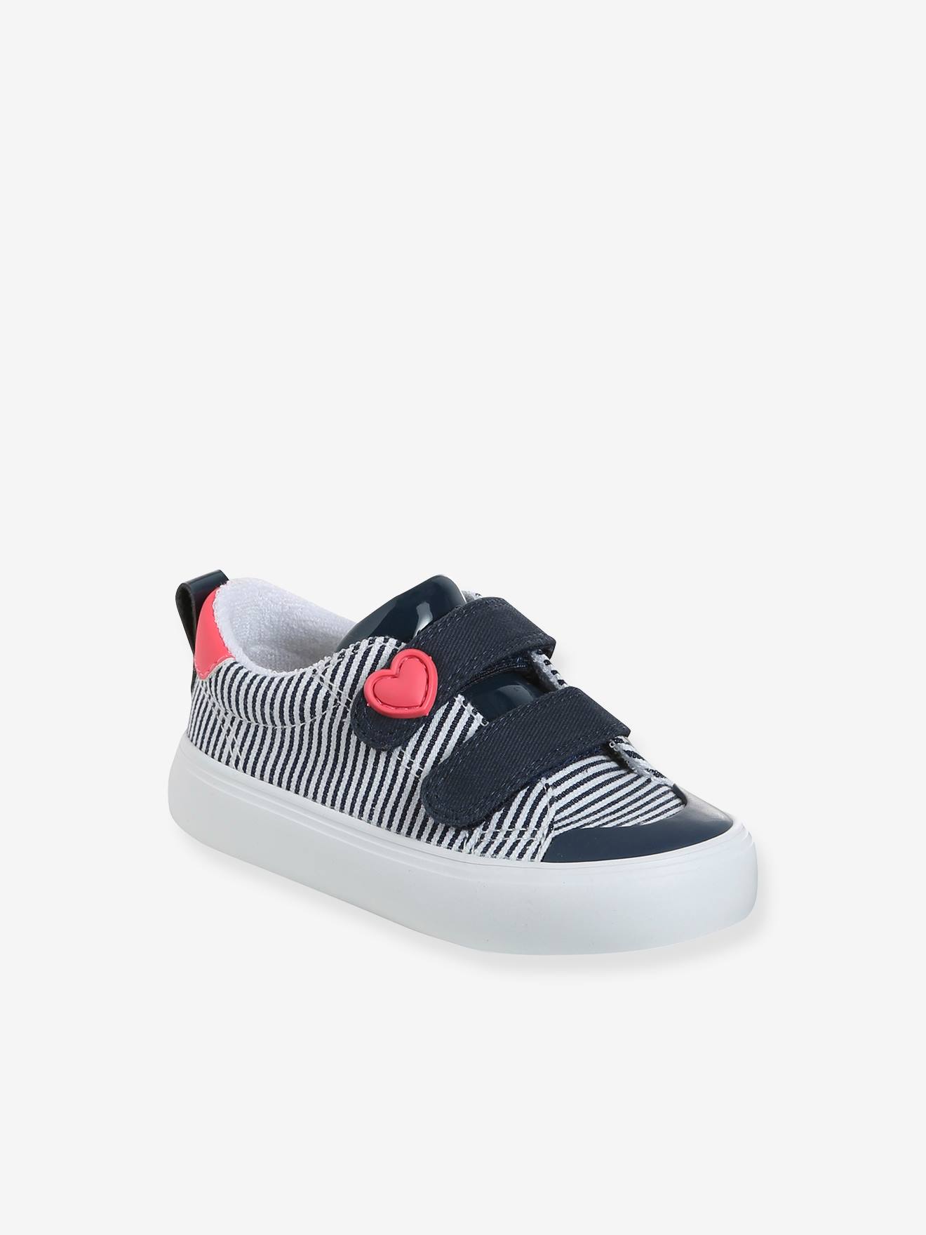 Thumbnail - Gestreifte Baby Stoff-Sneakers mit Klett
