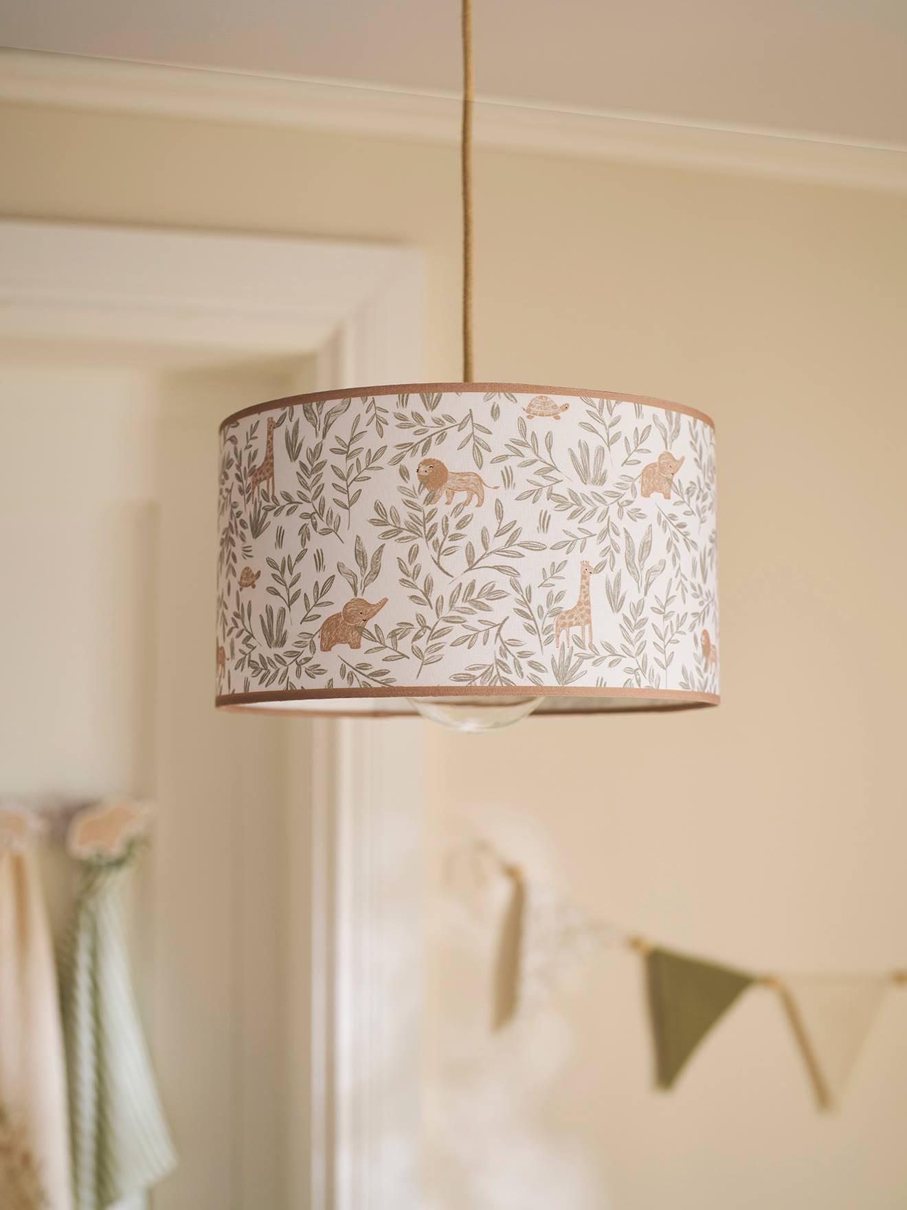 Vertbaudet Kinderzimmer Lampenschirm Babylon Mit Elefanten Wollweiß Einheitsgröße