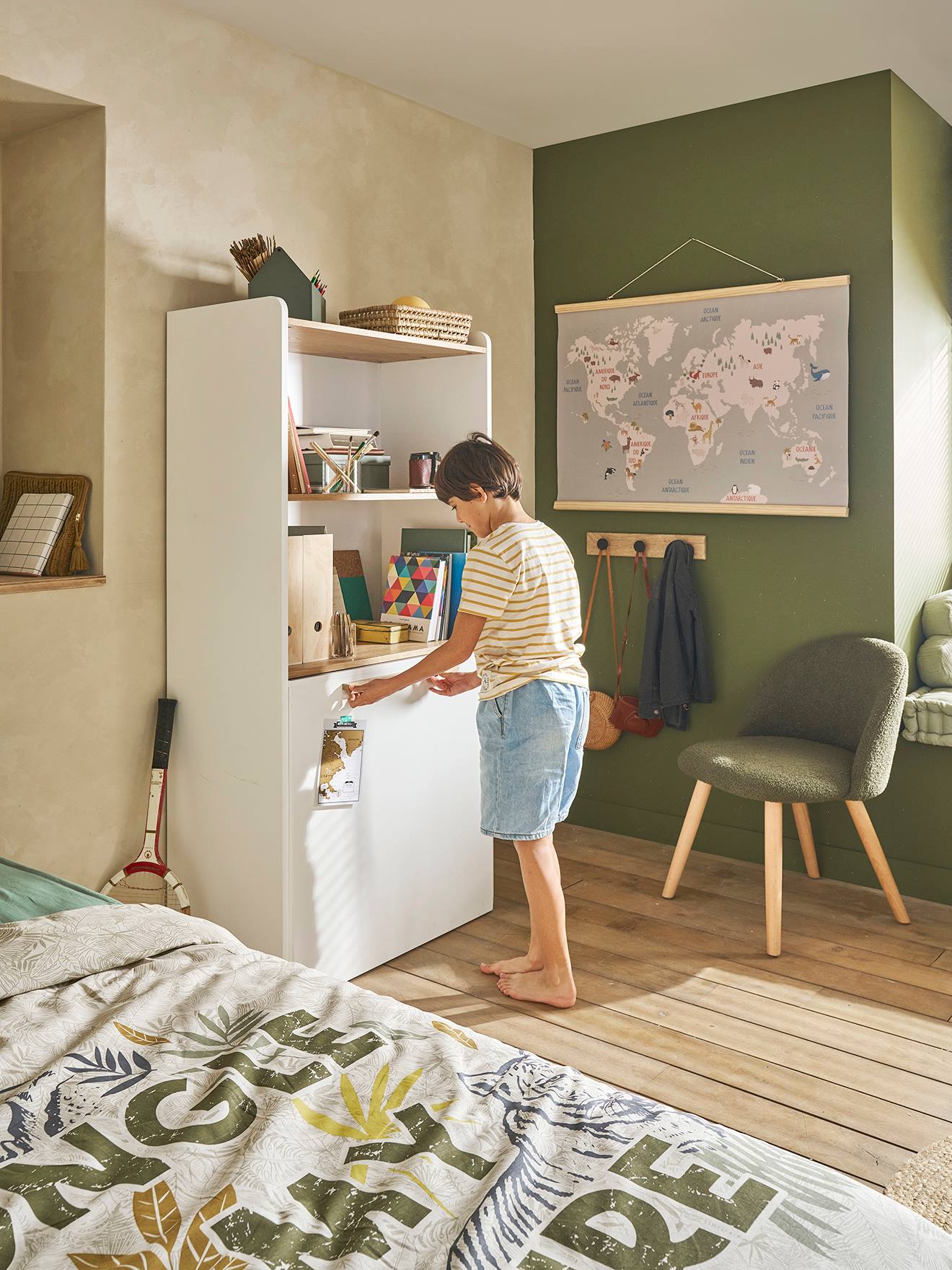 Thumbnail - Kinderzimmer Regalschrank mit integriertem Schreibtisch MODULO