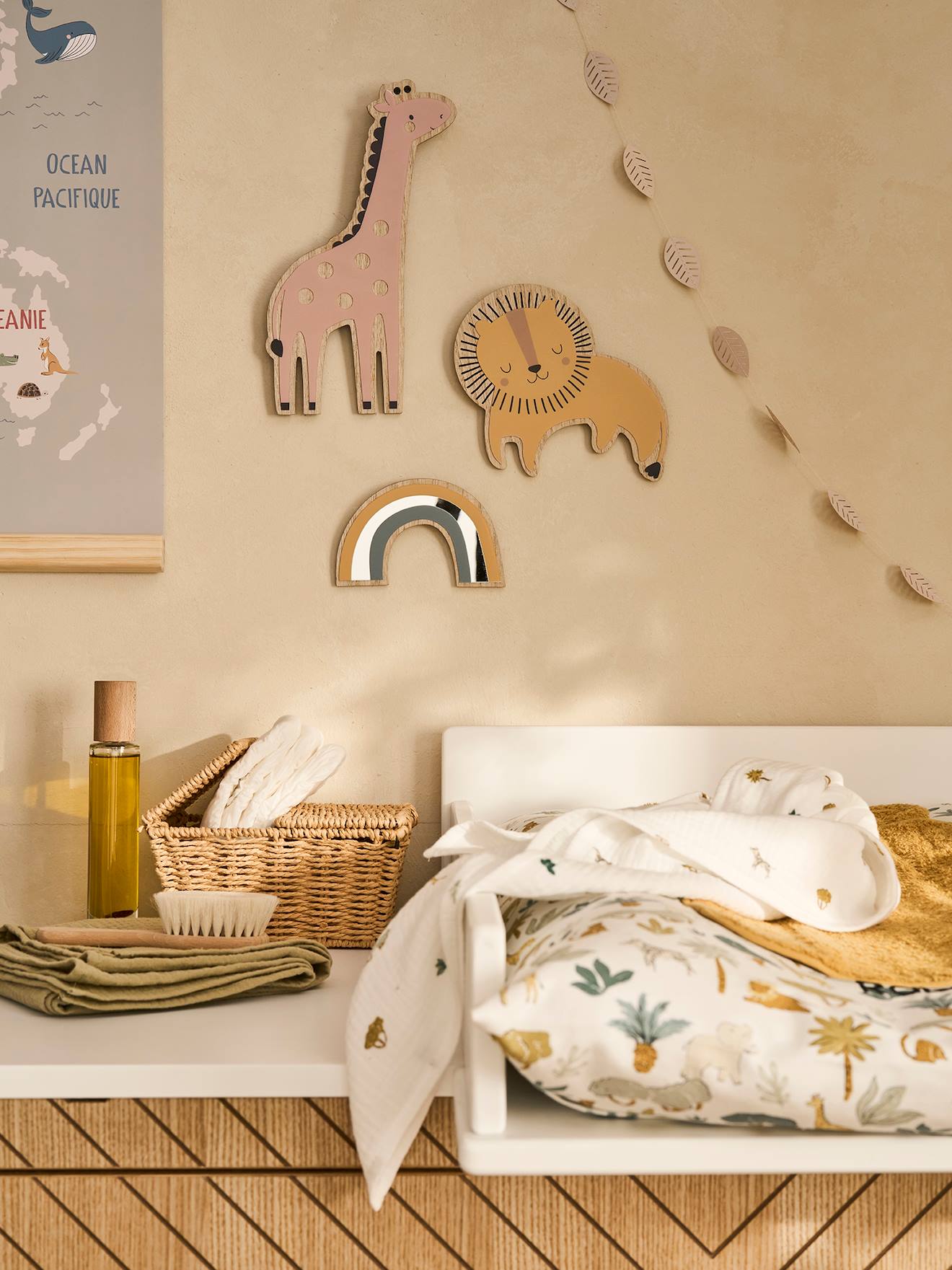 Vertbaudet 3Er-Set Kinderzimmer Wand-Deko Pandafreunde Karamell Einheitsgröße