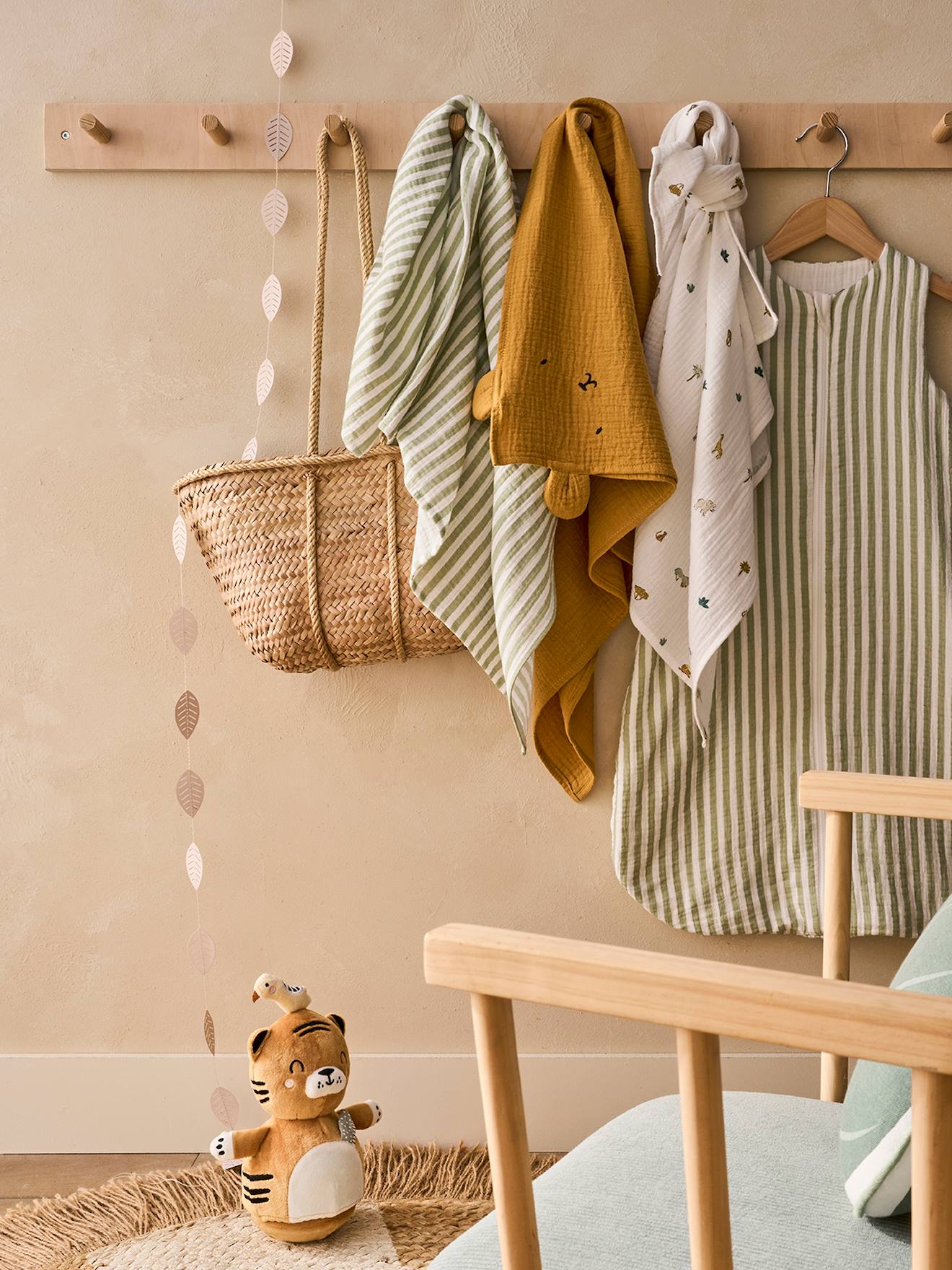 3er-Pack Baby Wickeltücher SAVANNE von vertbaudet