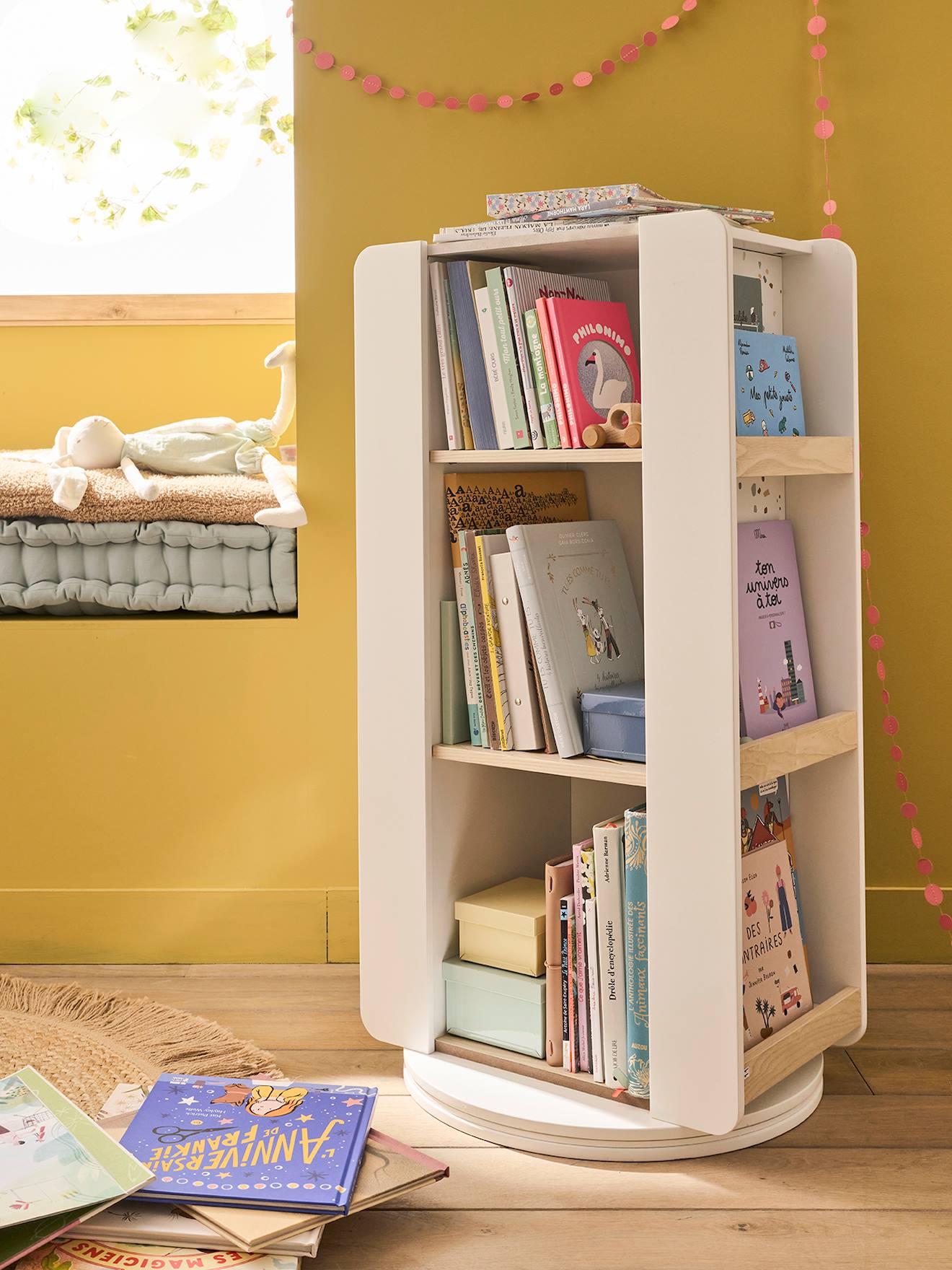 Vertbaudet Drehbares Kinderzimmer Regal Terrazzo Beige Einheitsgröße