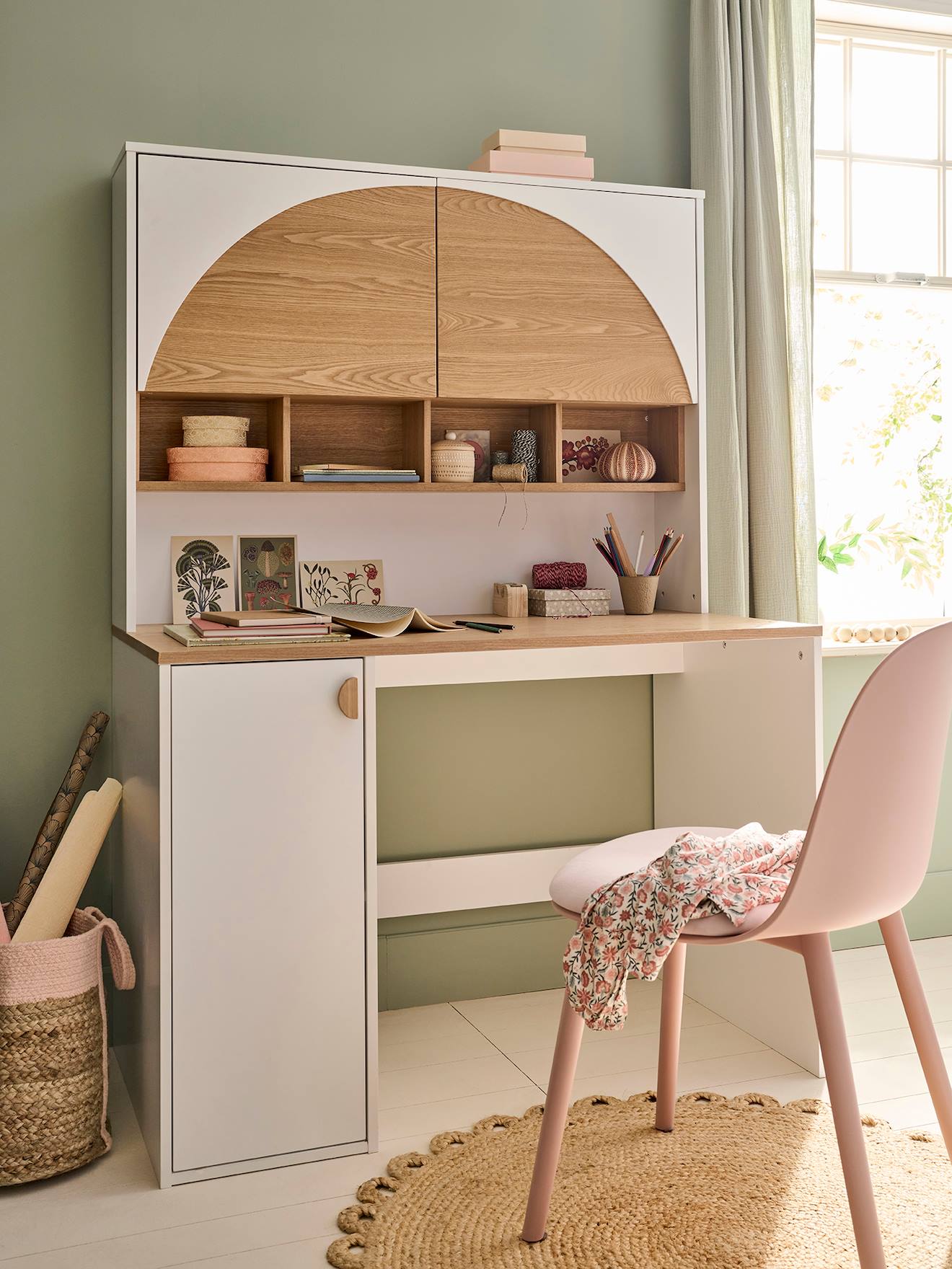 Vertbaudet Kinderschreibtisch Mit Aufbewahrung Roma Weiß Einheitsgröße