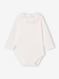 Babymode-Bodys-Bio-Kollektion: Baby Langarm-Body mit besticktem Kragen