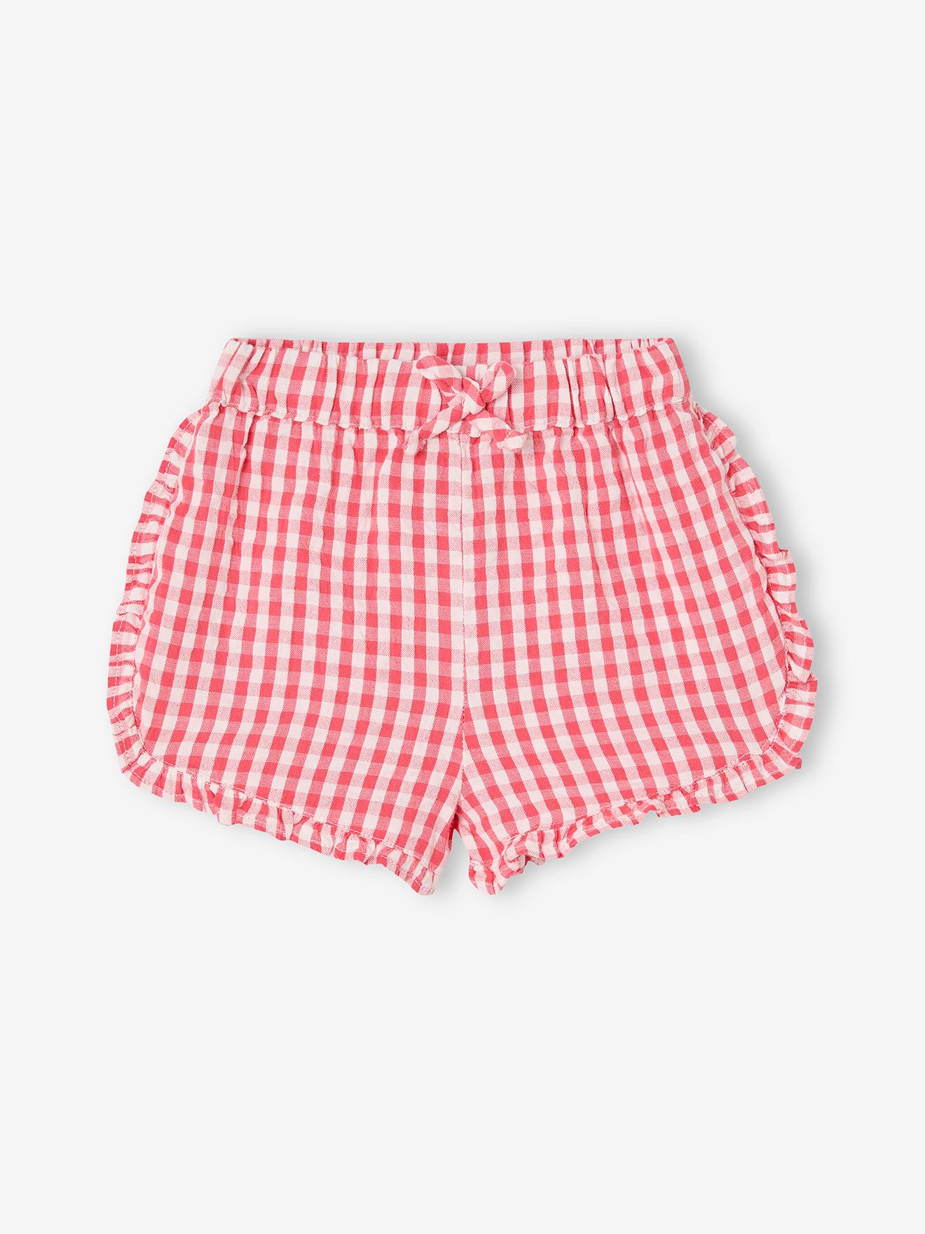 Baby Shorts aus em Seersucker rot Gr. 74 von vertbaudet
