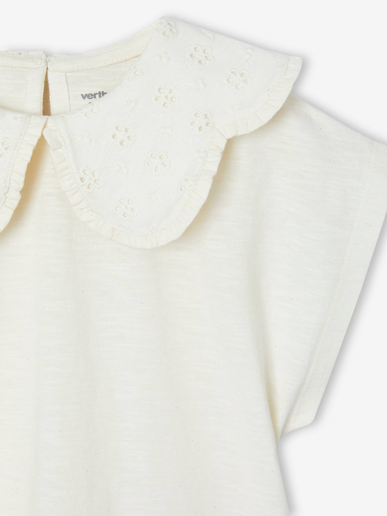 Thumbnail - Mädchen T-Shirt mit besticktem Kragen