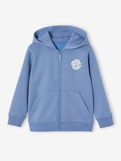 Jungenkleidung-Pullover, Strickjacken, Sweatshirts-Sweatshirts-Jungen Kapuzensweatjacke BASIC mit Recycling-Polyester