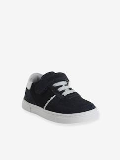 Kinderschuhe-Babyschuhe-Babyschuhe Jungen-Baby Ledersneakers mit Klett und elastischer Schnürung
