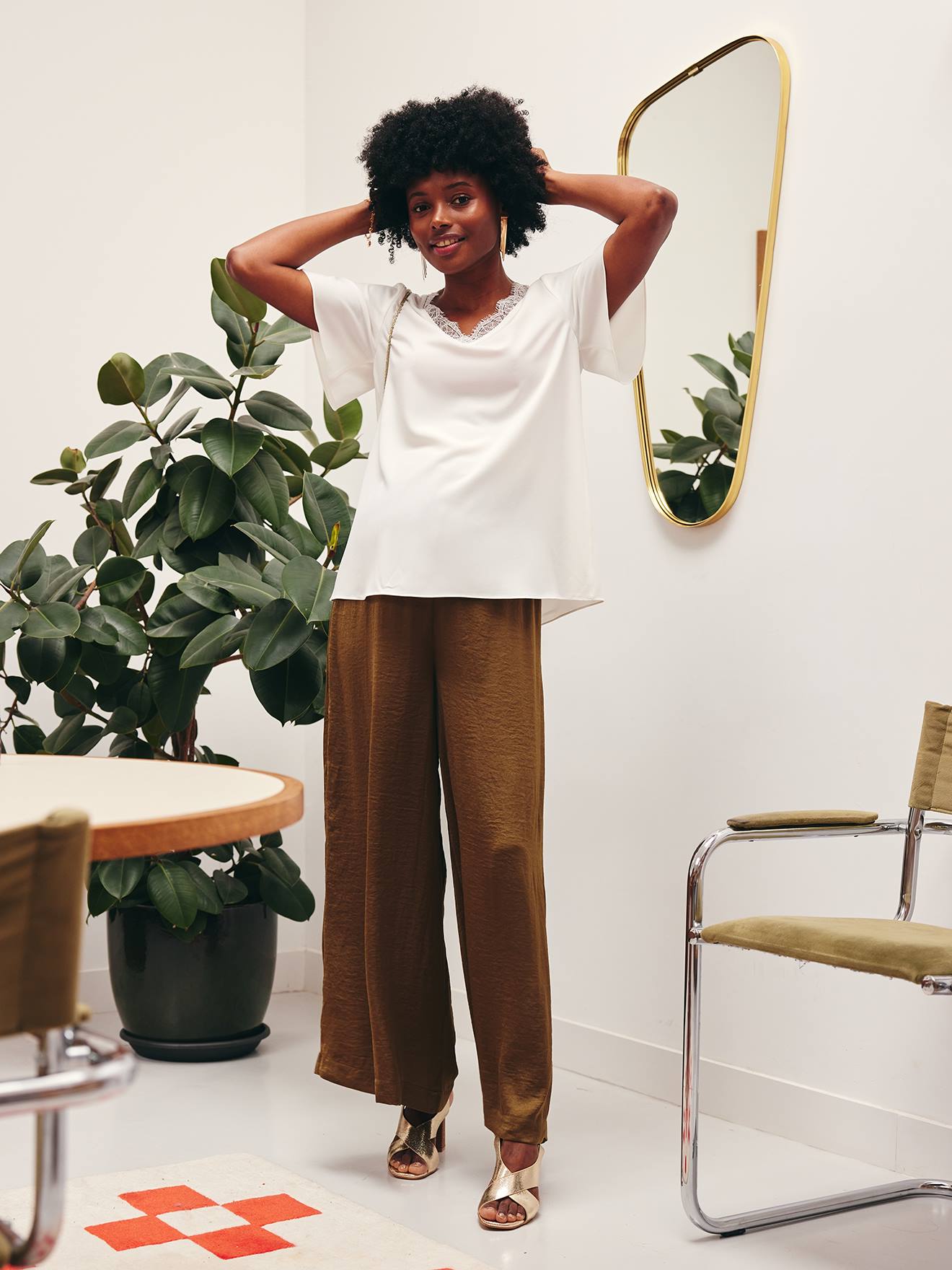 Wendbare Umstandsbluse mit Spitze am Ausschnitt wollweiß Gr. 38 von vertbaudet