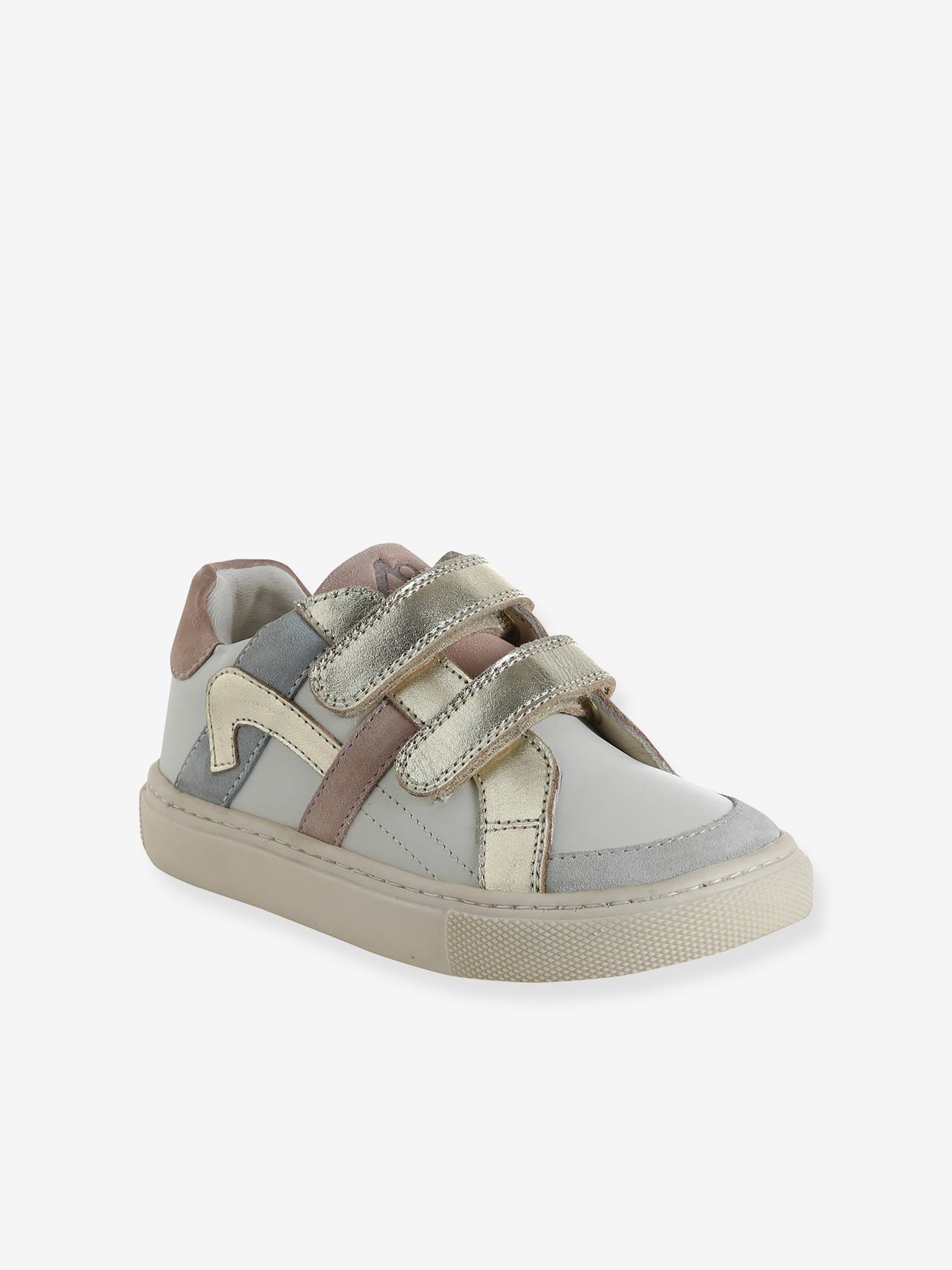 Kinder Ledersneakers mit Klett und Anziehtrick