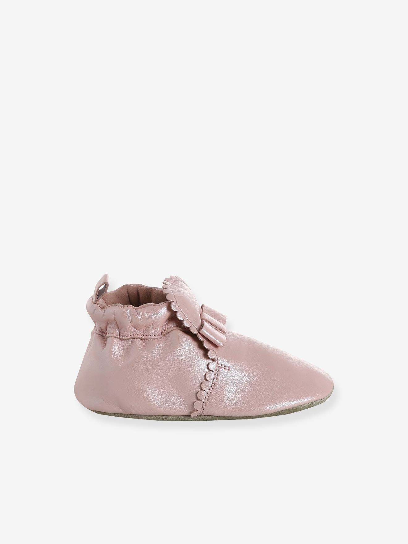 Thumbnail - Baby Krabbelschuhe aus weichem Leder mit Zierschleife