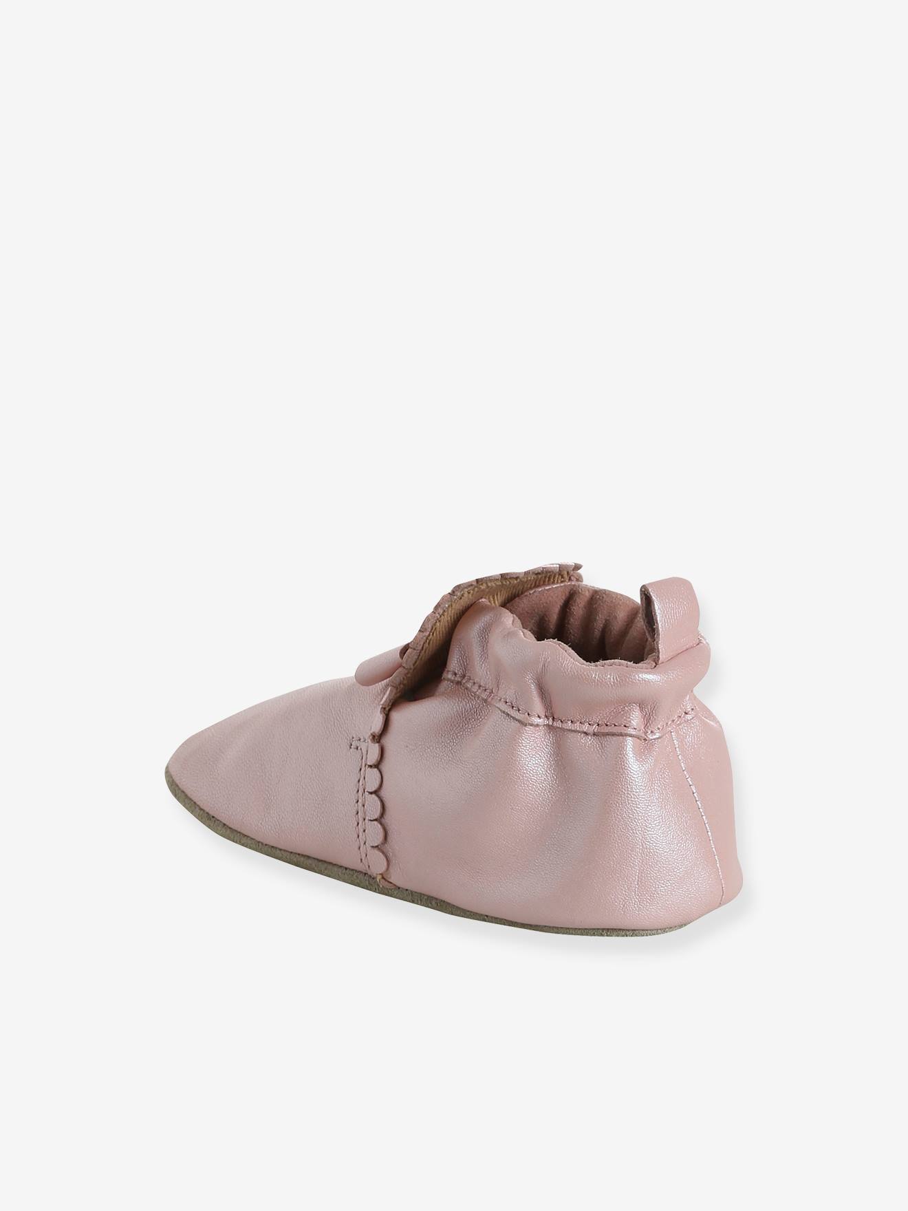 Thumbnail - Festliche Baby Leder-Krabbelschuhe mit Schleife