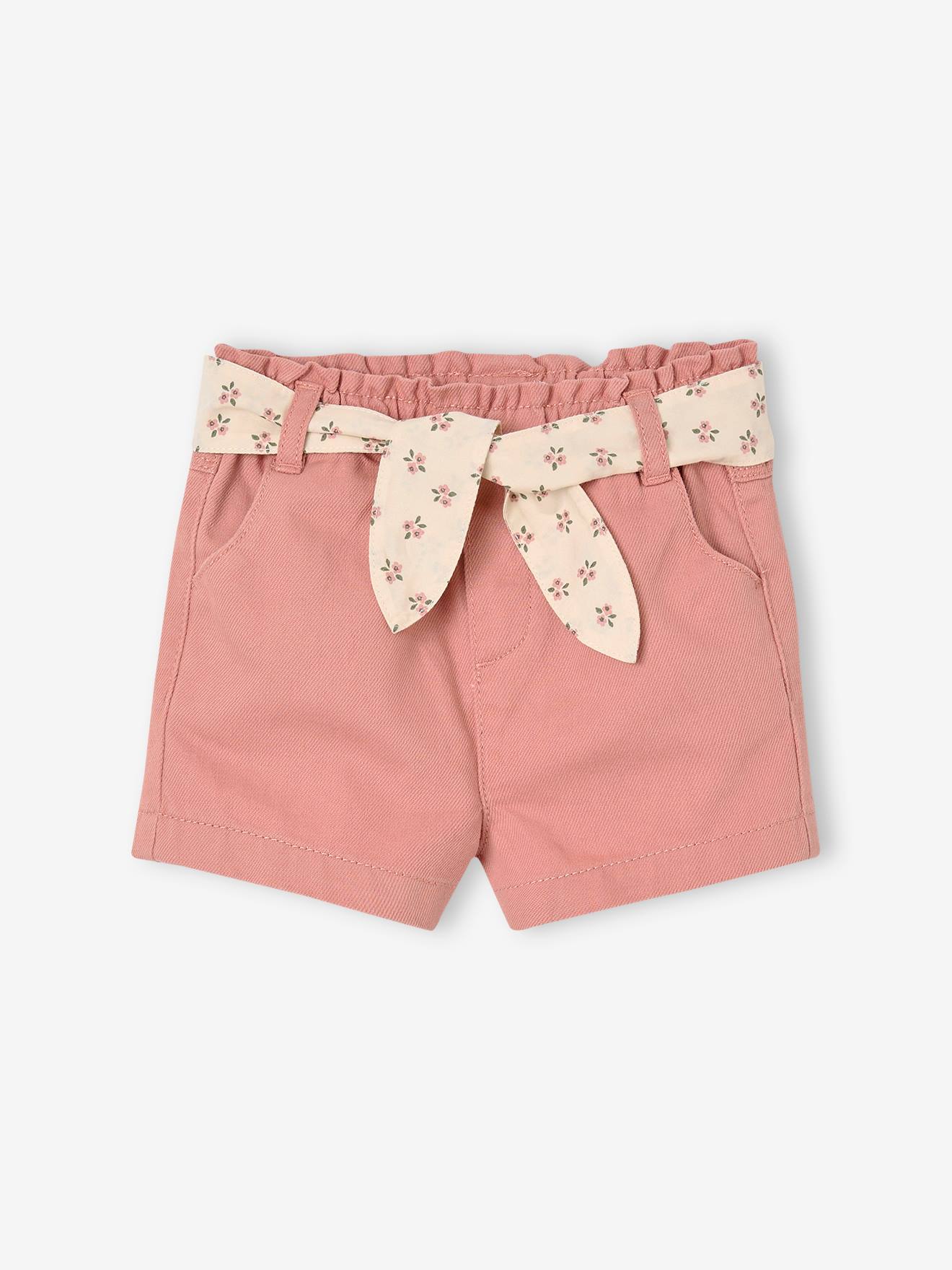 Baby Paperbag-Shorts mit Gürtel