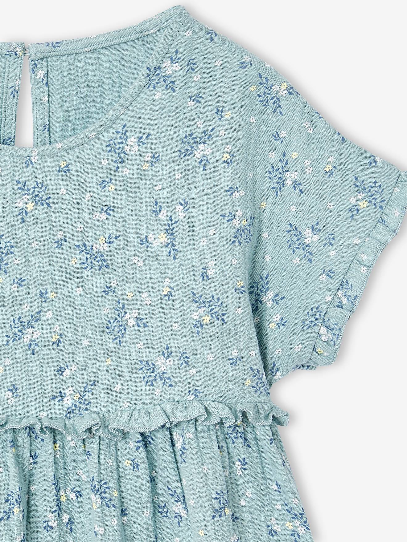 Thumbnail - Gemusterte Mädchen Bluse aus Musselin