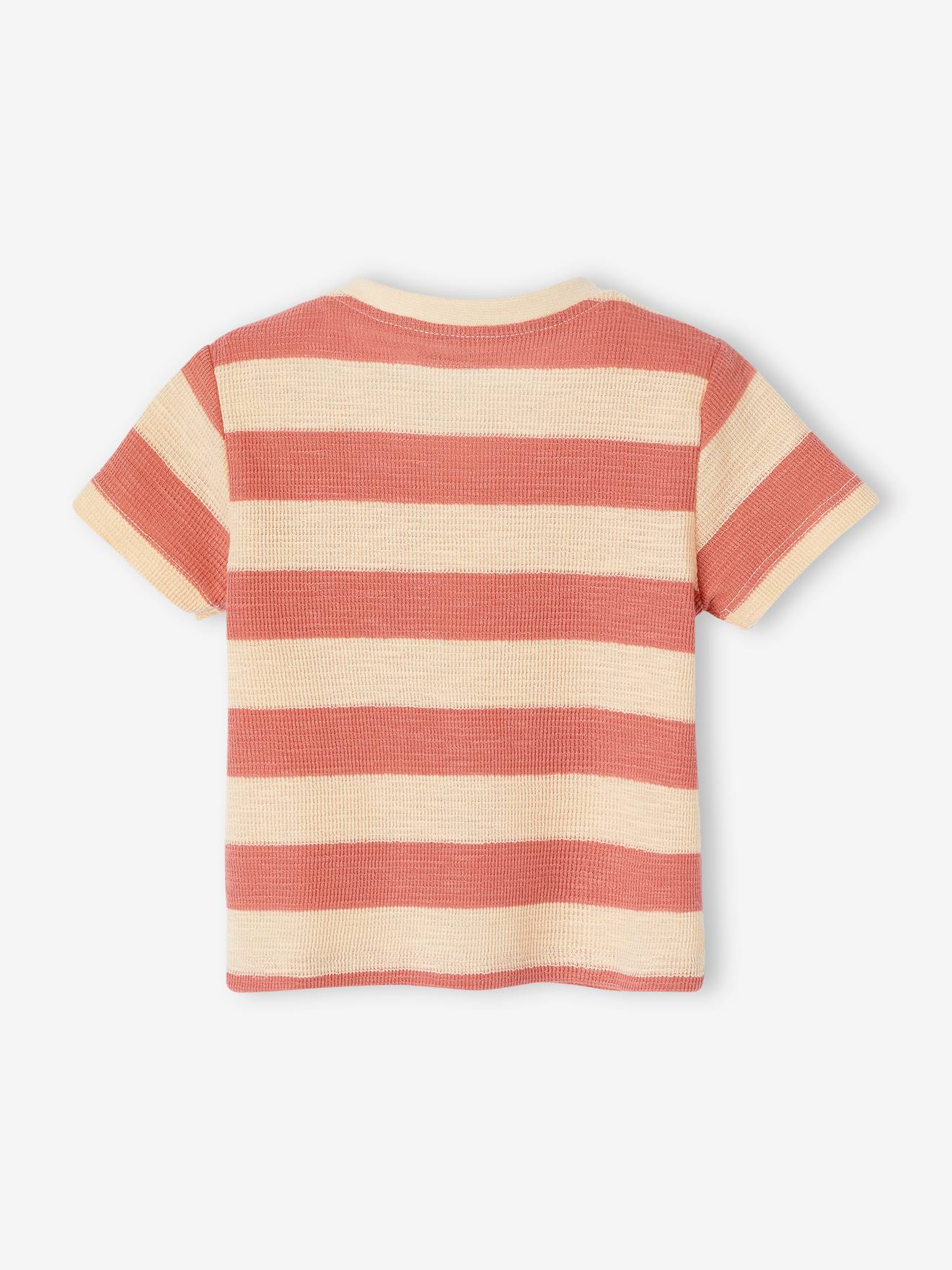 Thumbnail - Bio-Kollektion: Gestreiftes Baby Shirt aus Waffelpikee  farbe