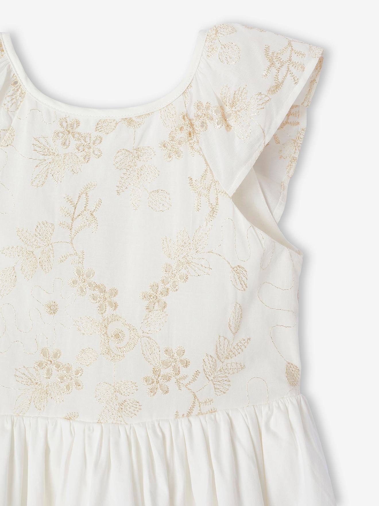 Thumbnail - Mädchen Festkleid mit gestickten Glanz-Blumen