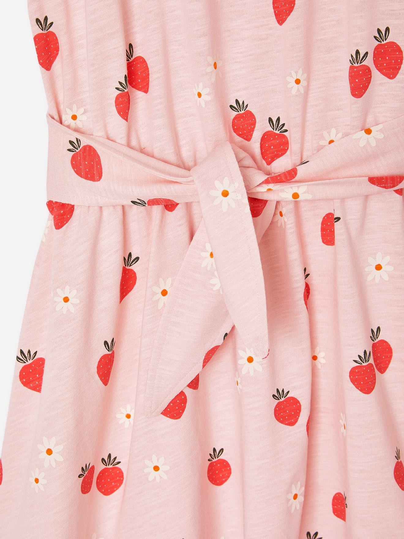 Thumbnail - Mädchen Volantkleid mit Erdbeeren hell