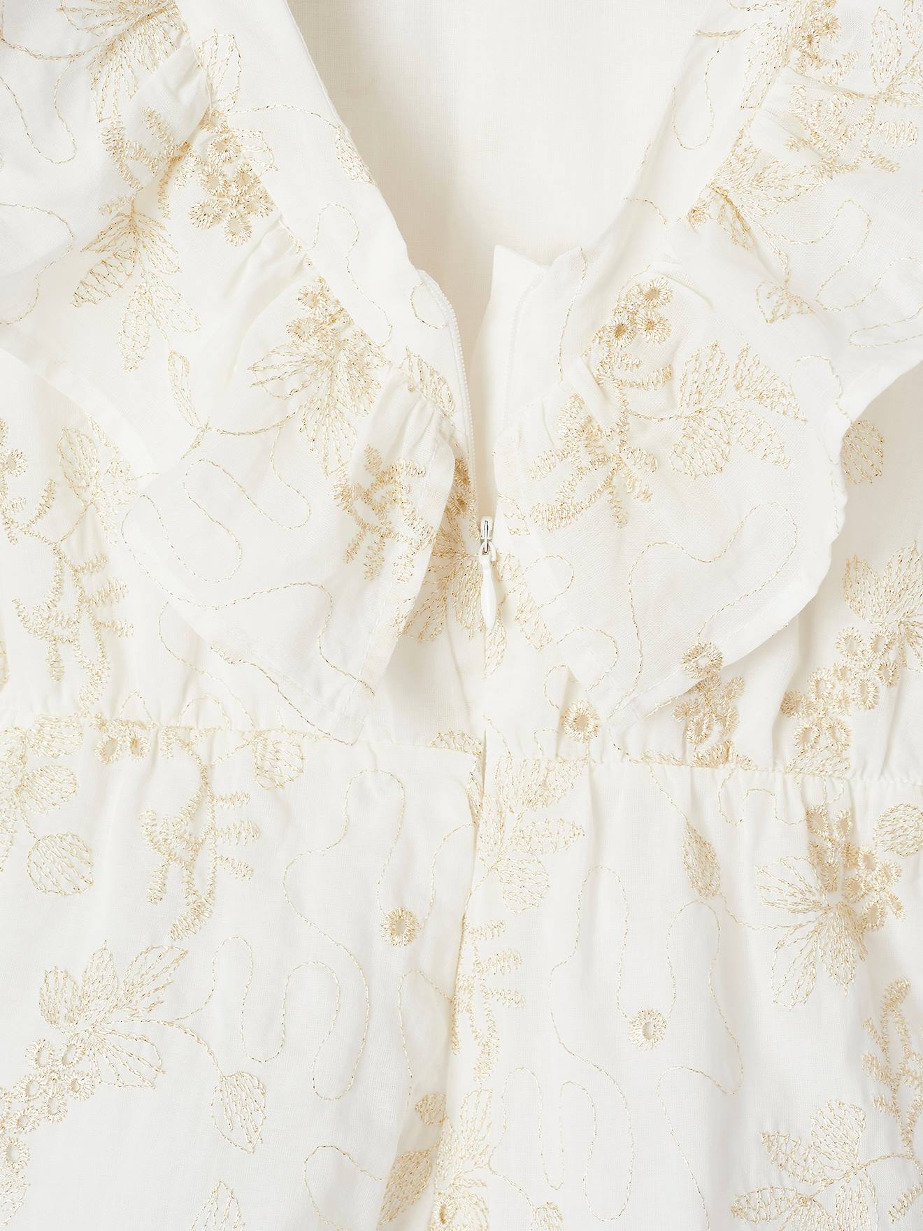 Thumbnail - Festlicher kurzer Mädchen Jumpsuit mit gestickten Glanzblumen