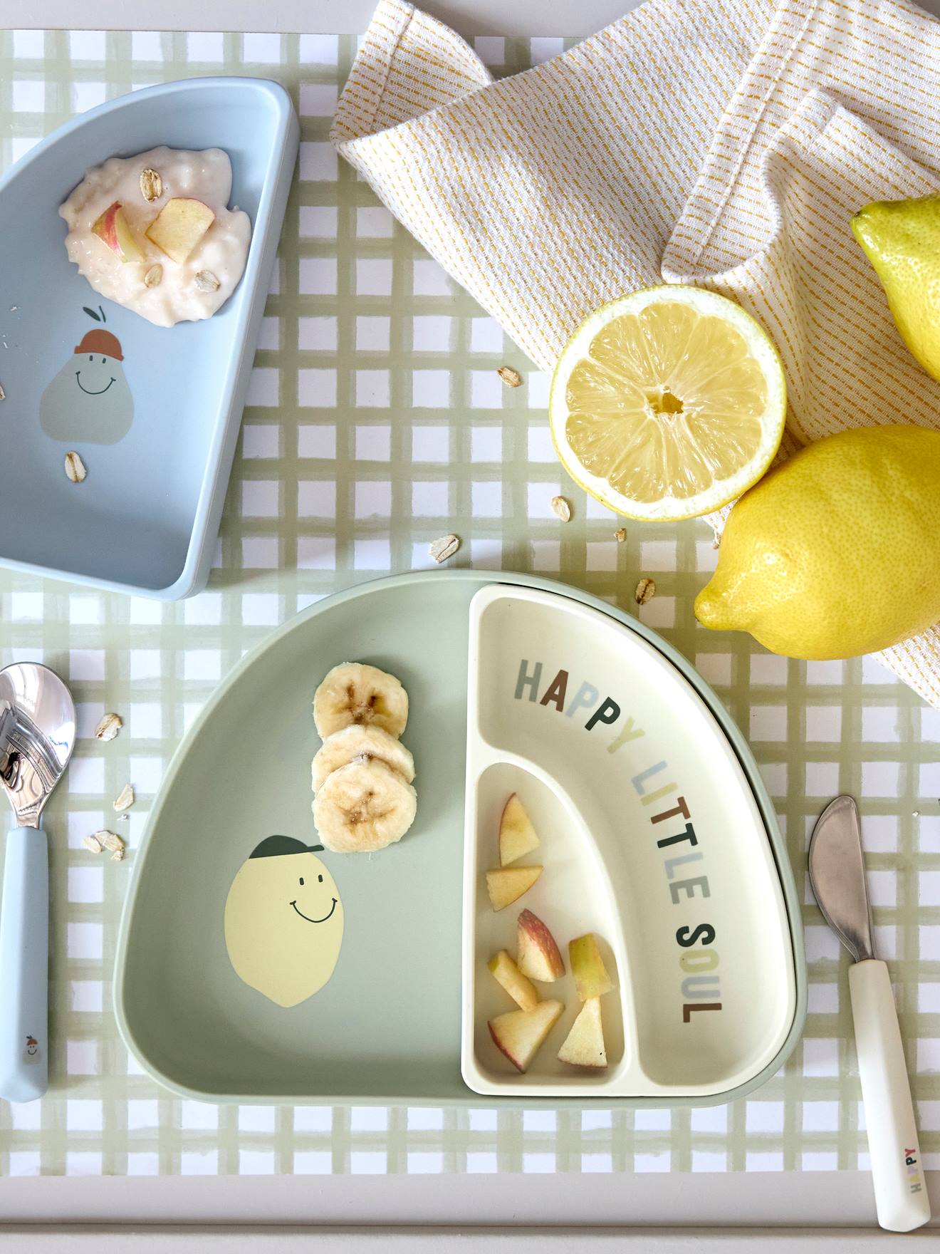 Thumbnail - Baby Teller-Set aus Silikon Happy Fruits LÄSSIG