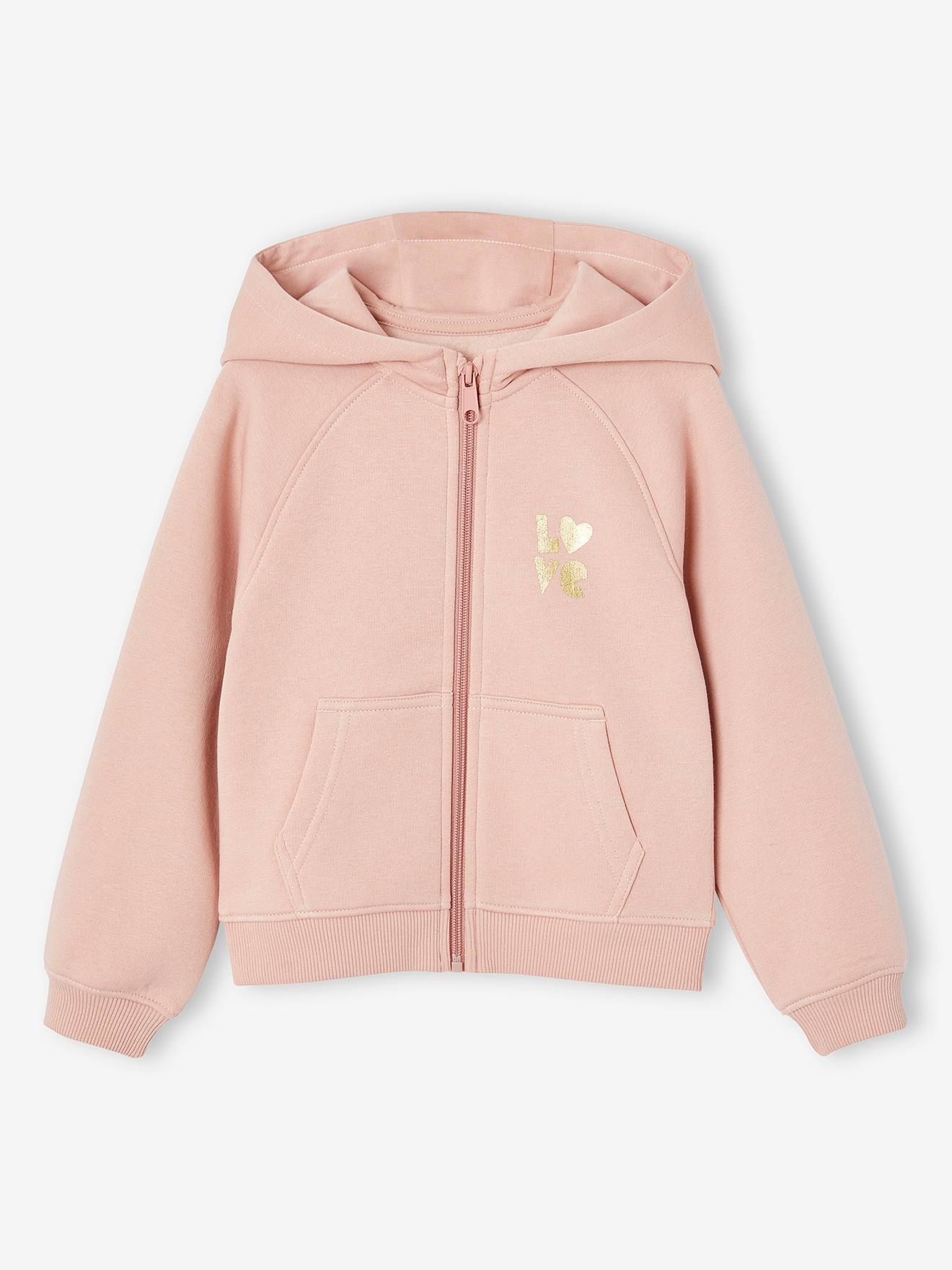 Mädchen Kapuzensweatjacke für Sport und Freizeit mit Recycling-Polyester