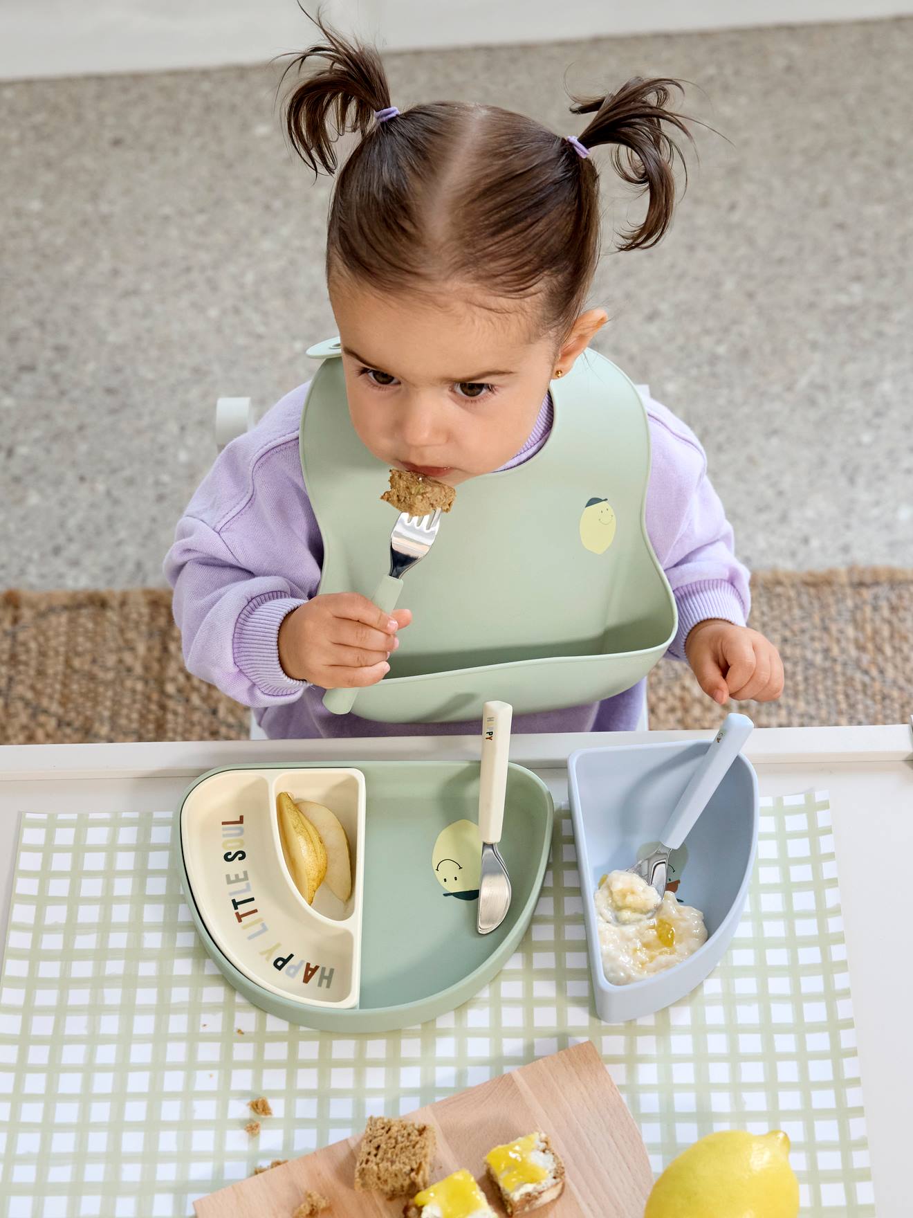 Thumbnail - Baby Teller-Set aus Silikon Happy Fruits LÄSSIG