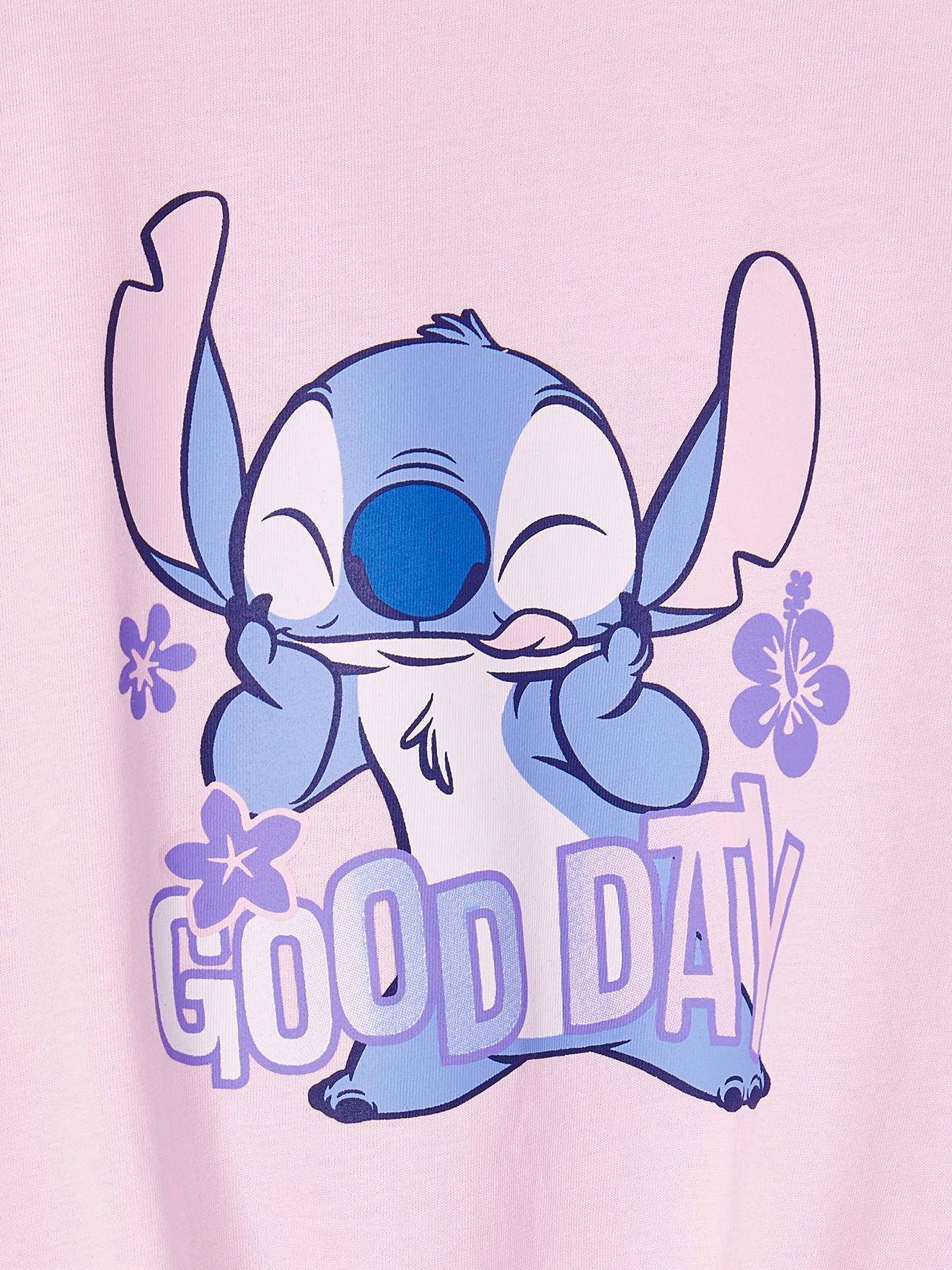 Thumbnail - Kinder T-Shirt mit Knoten und Schrift Disney LILO & STITCH pulver lila
