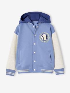 Jungenkleidung-Pullover, Strickjacken, Sweatshirts-Sweatshirts-Jungen Kapuzensweatjacke im College-Style mit Recycling-Polyester