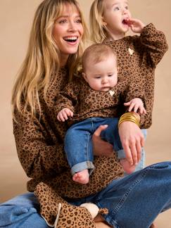Umstandsmode-Pullover & Strickjacken-Bio-Kollektion: Baby Sweatshirt ENVIE DE FRAISE, Mama & Tochter-Capsule LEOPARD