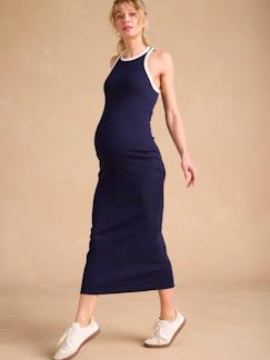 Umstandsmode-Umstandskleider-Bio-Kollektion: Midikleid für Schwangerschaft und Stillzeit ENVIE DE FRAISE, Feinripp-Jersey