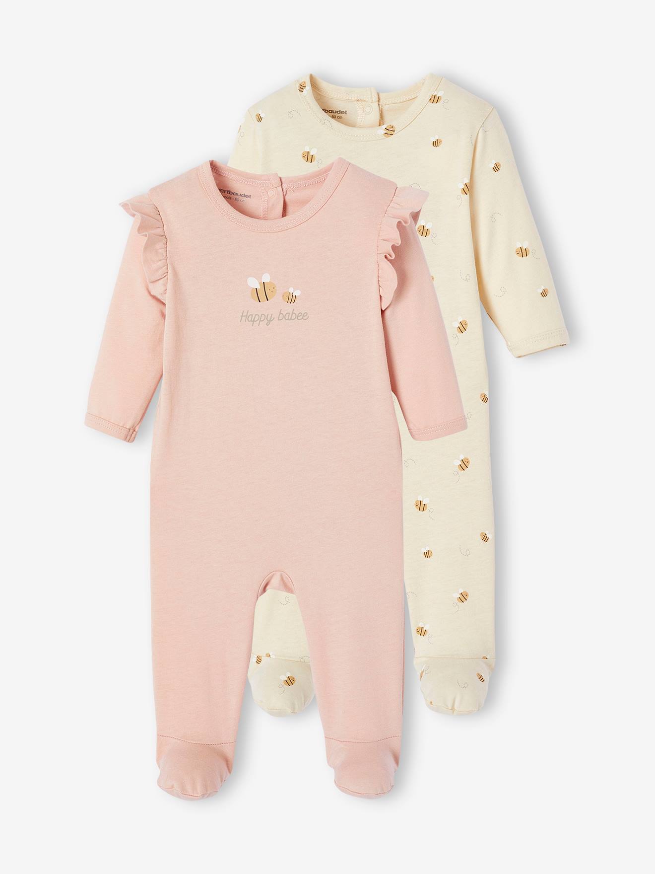 2er-Pack Baby Strampler mit Bienen Bio-Baumwolle