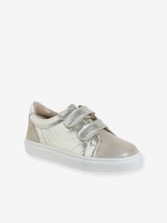Kinderschuhe-Mädchenschuhe-Sneakers & Turnschuhe-Kinder Ledersneakers mit Klett und Anziehtrick