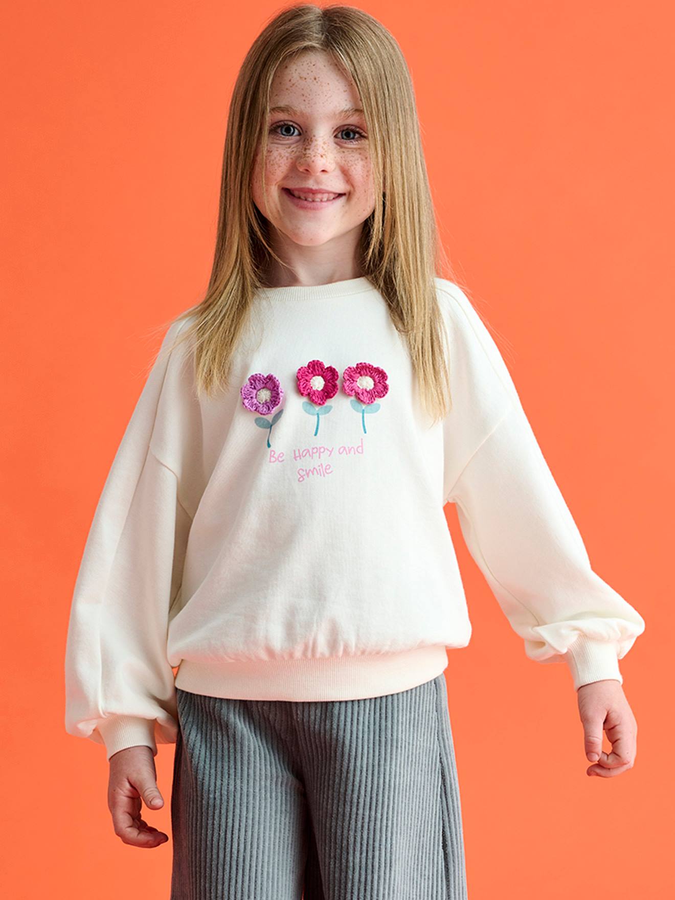 Mädchen Sweatshirt mit Recycling-Polyester